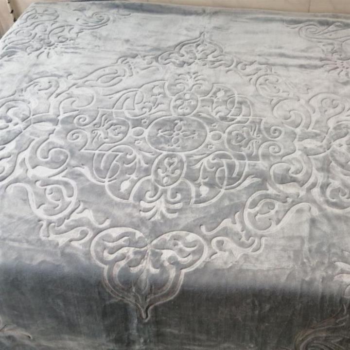 پتو دو نفره تک رنگ طوسی مارک شادیلون